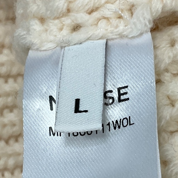 MONSE IVORY / BLACK WOOL KNIT SWEATER - Picture 5 of 5